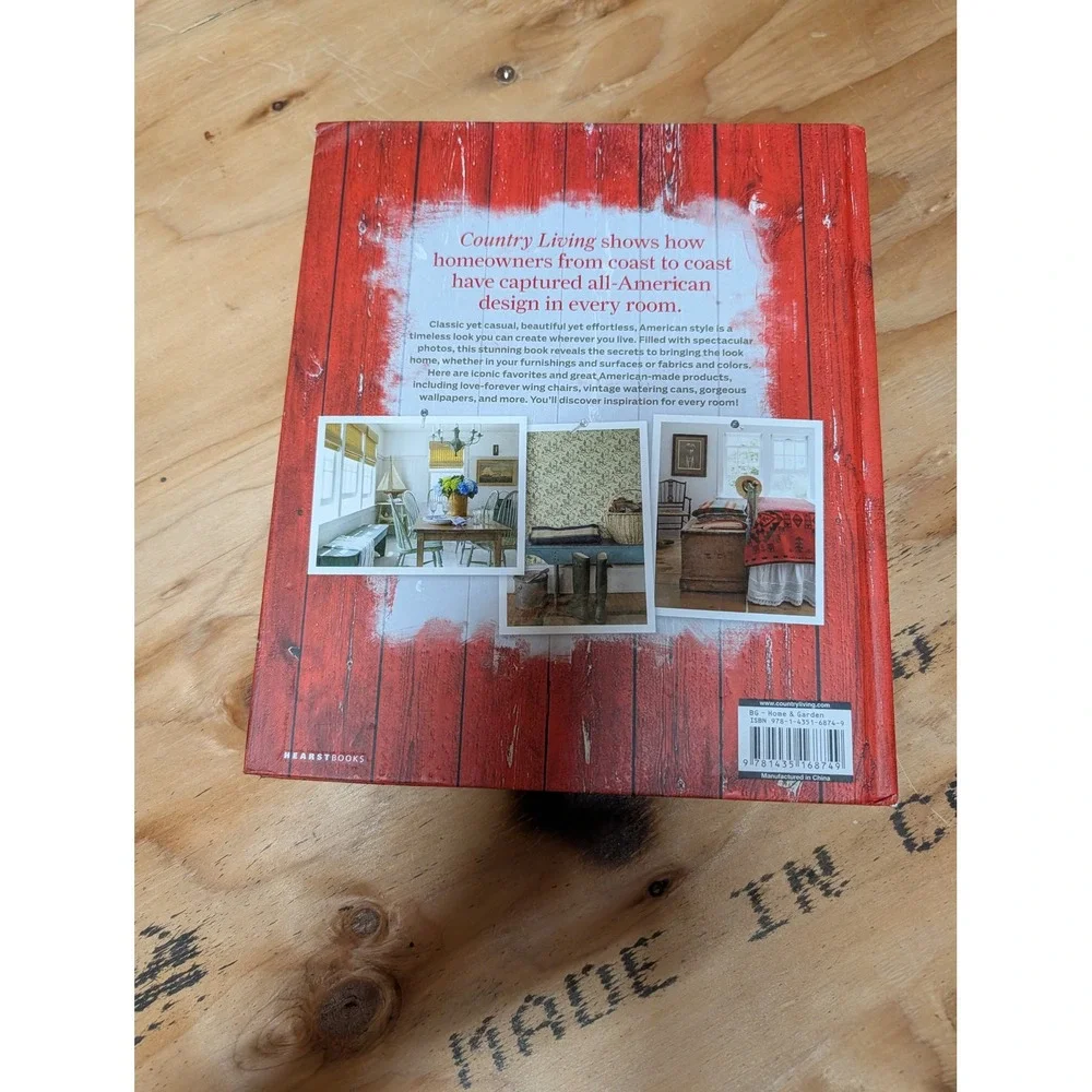 Country Living American Style Book Unisex OS Red Good Americana Decor Hardcover